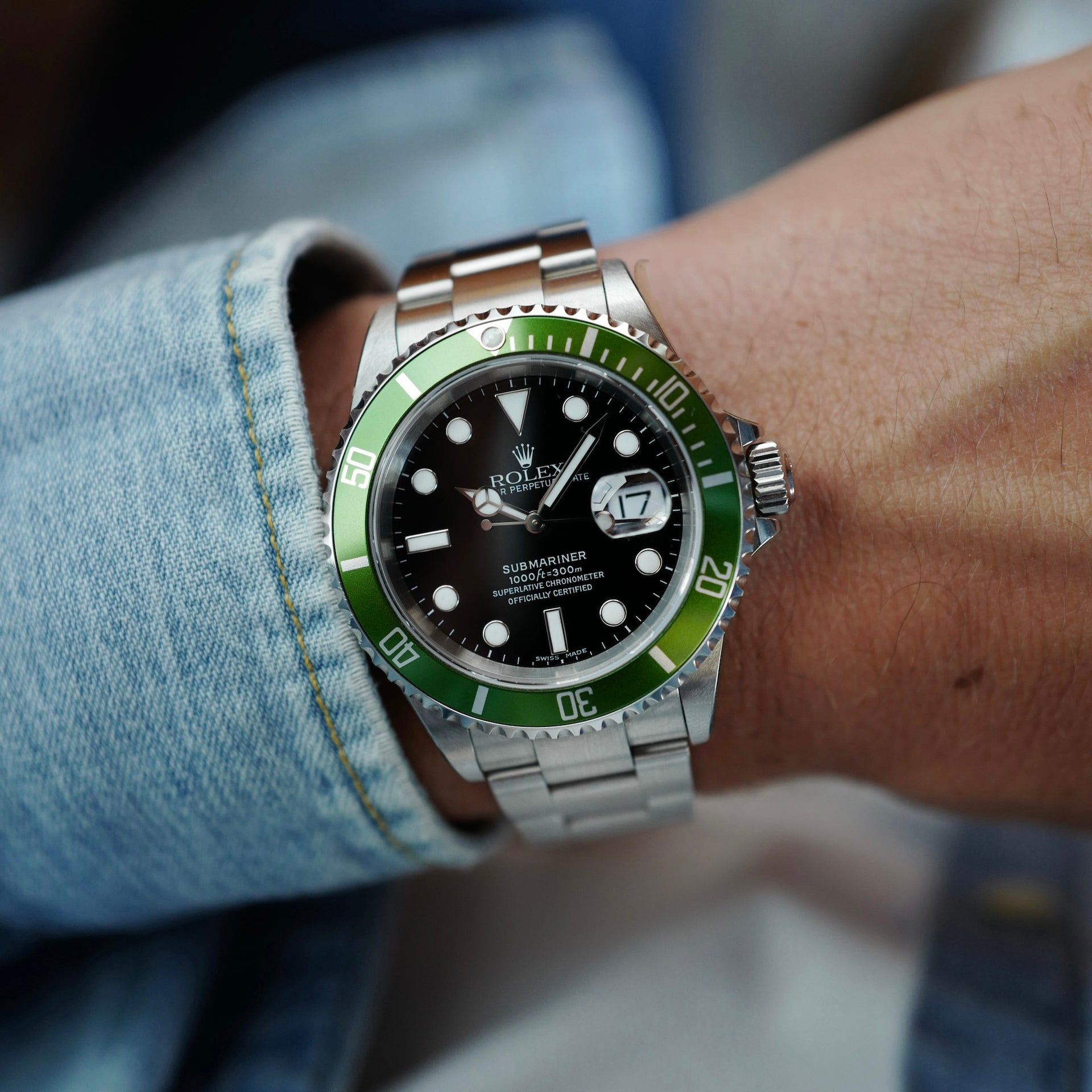 Wrist 16610lv Kermit New Rolex Submariner Kermit Submariner Date