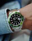 Rolex Steel Kermit Submariner Ref. 16610LV in NOS Condition with Y Serial (New Arrival)