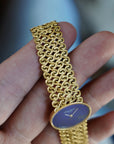 Vacheron Constantin Yellow Gold Bracelet Watch with Lapis Dial