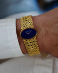 Vacheron Constantin Yellow Gold Bracelet Watch with Lapis Dial