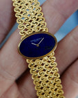 Vacheron Constantin Yellow Gold Bracelet Watch with Lapis Dial