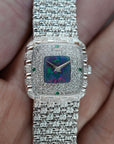 Piaget White Gold Bracelet Watch Ref. 9902 with Opal and Pave Diamond Dial