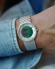 Piaget White Gold Round Watch Ref. 9066 with Opal Dial and Diamonds