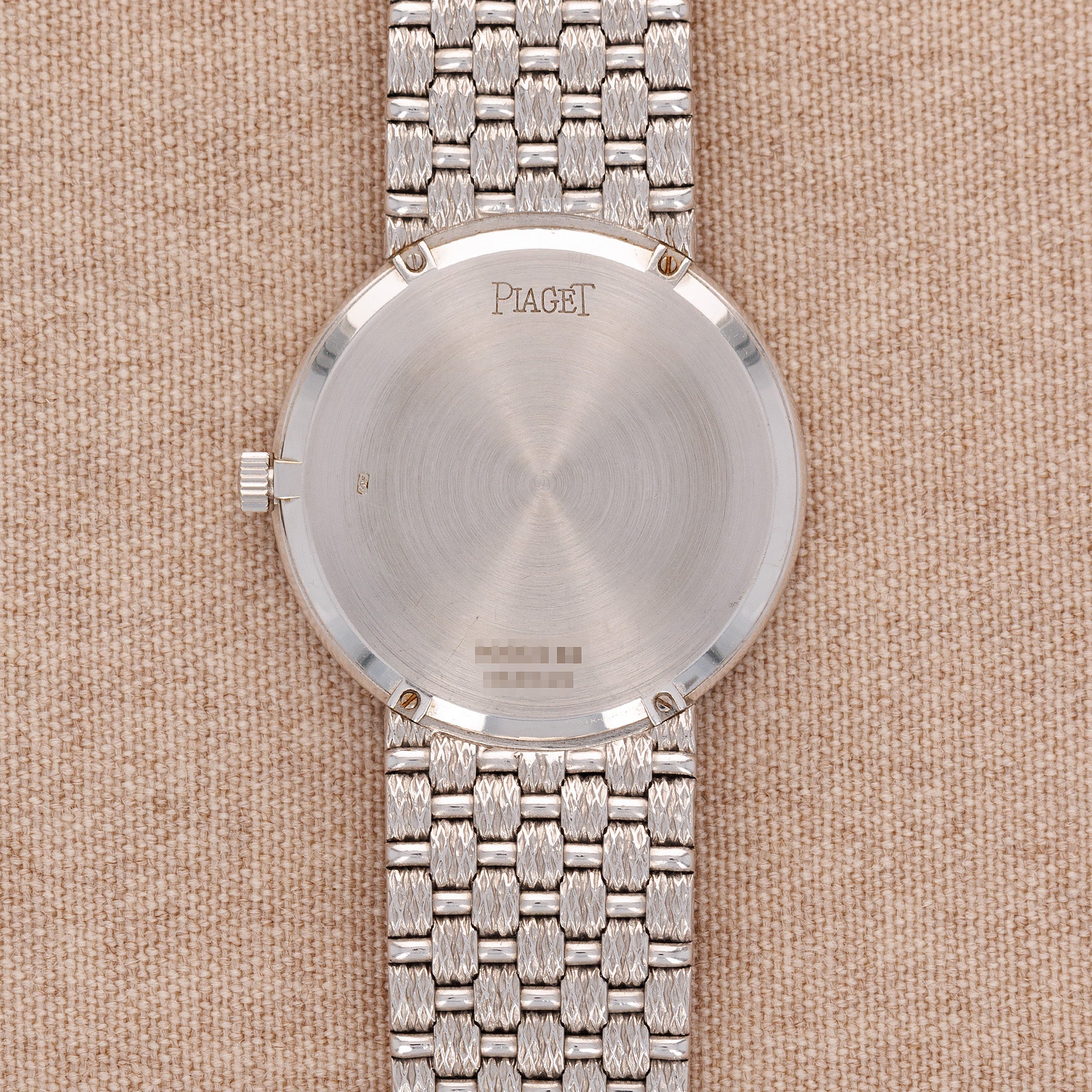 Piaget White Gold Round Watch Ref. 9066 with Opal Dial and Diamonds