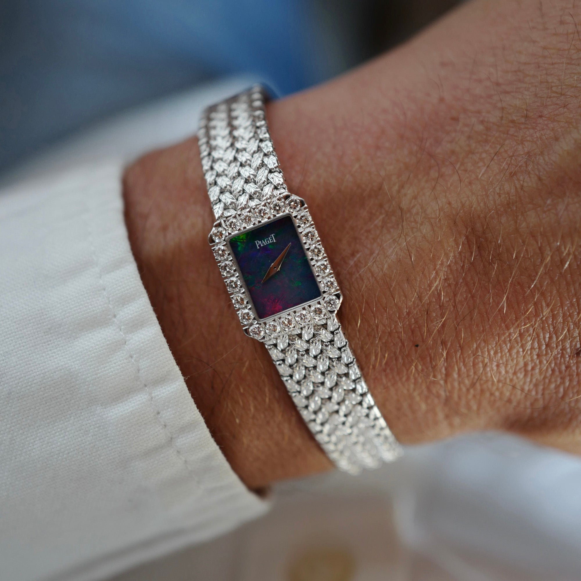 Piaget White Gold Bracelet Watch Ref. 45244 with Opal Dial