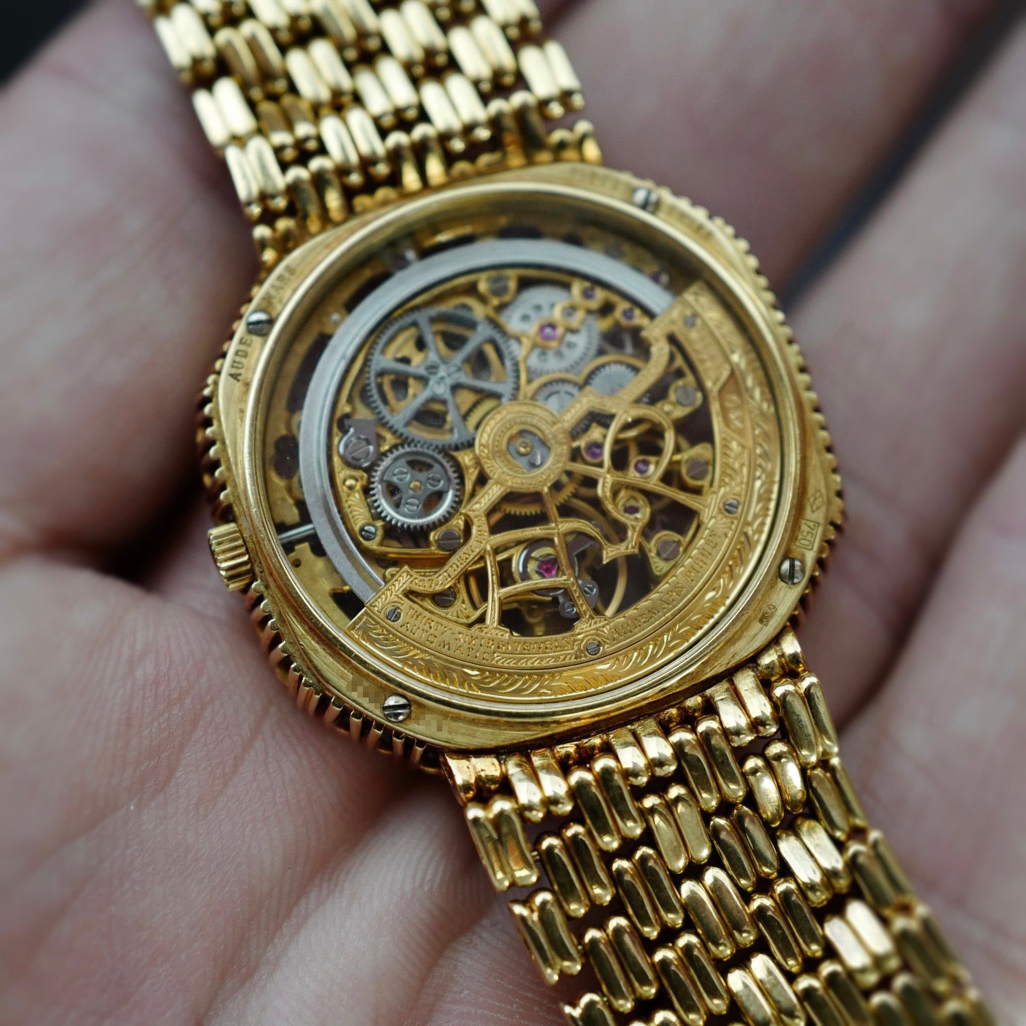 Audemars Piguet Yellow Gold Skeleton Watch Ref. BA4266 on Bracelet