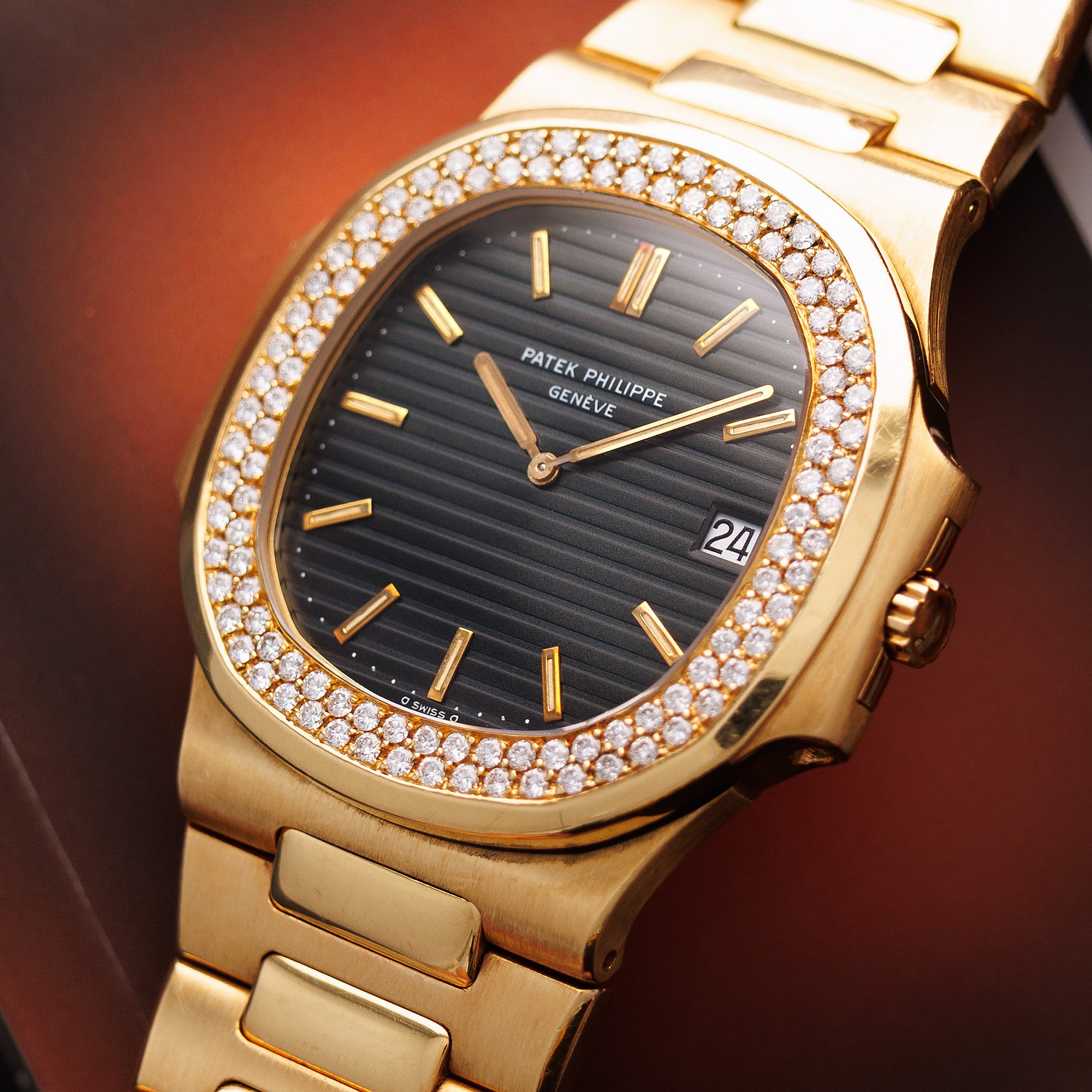 Patek Philippe Yellow Gold Nautilus Ref. 3700 with Diamond Bezel