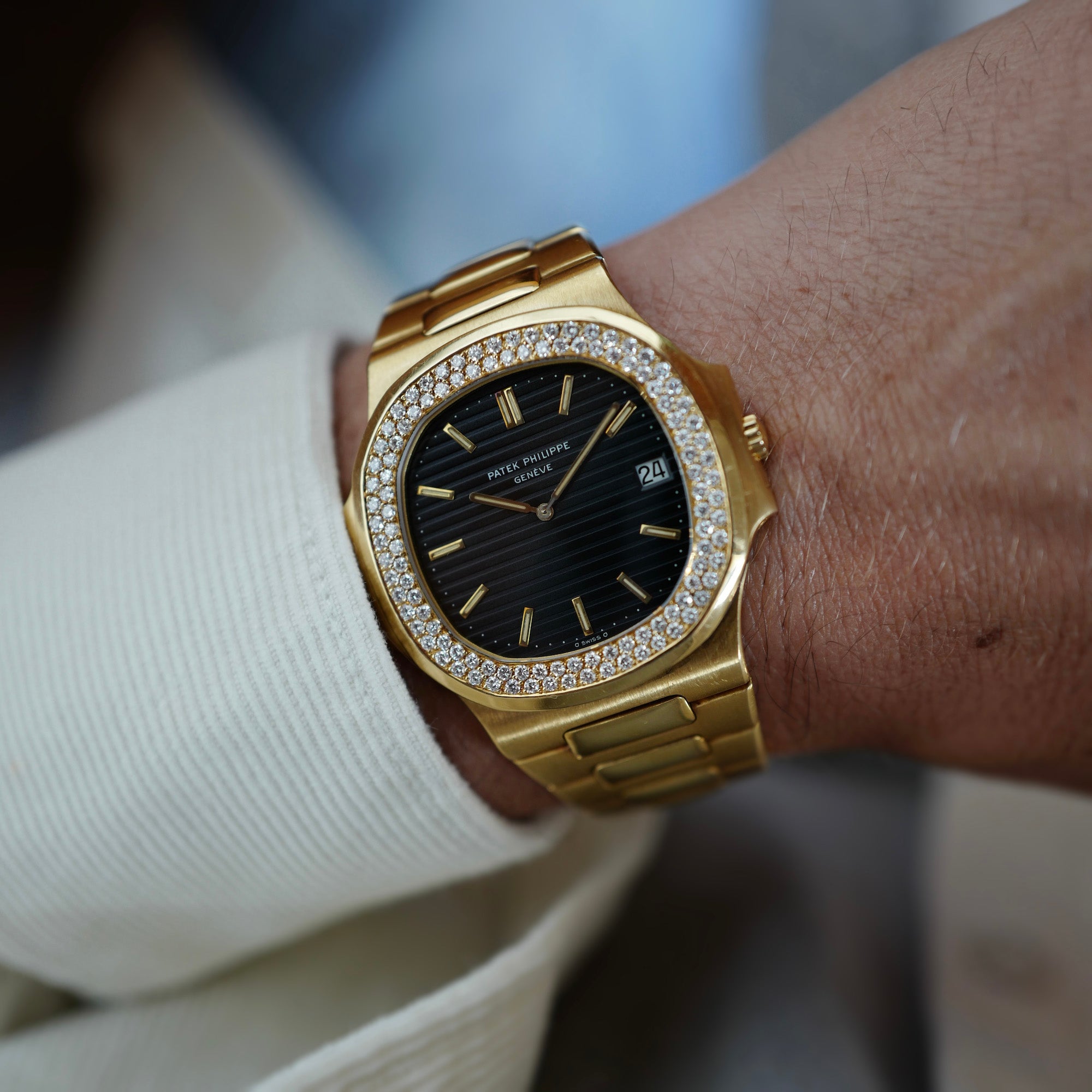 Patek Philippe - Patek Philippe Yellow Gold Nautilus Ref. 3700 with Diamond Bezel - The Keystone Watches