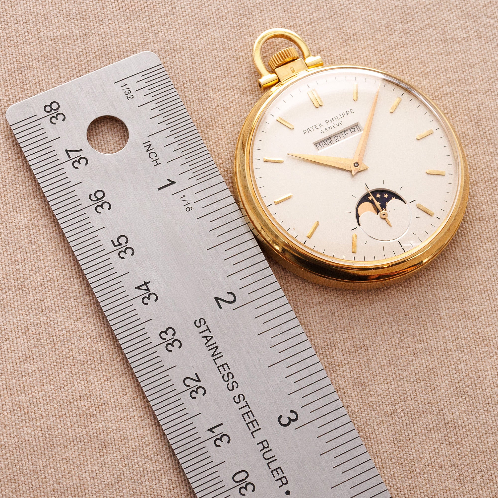 Patek Philippe Yellow Gold Perpetual Calendar Pocket Watch Ref. 725/2