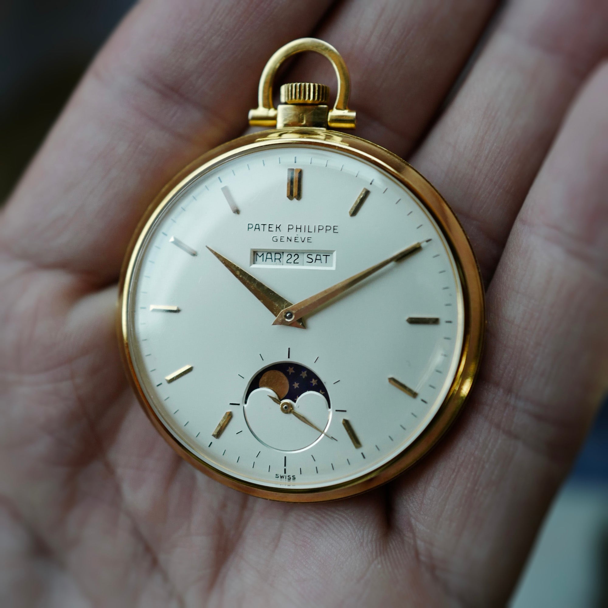 Patek Philippe Yellow Gold Perpetual Calendar Pocket Watch 725/2