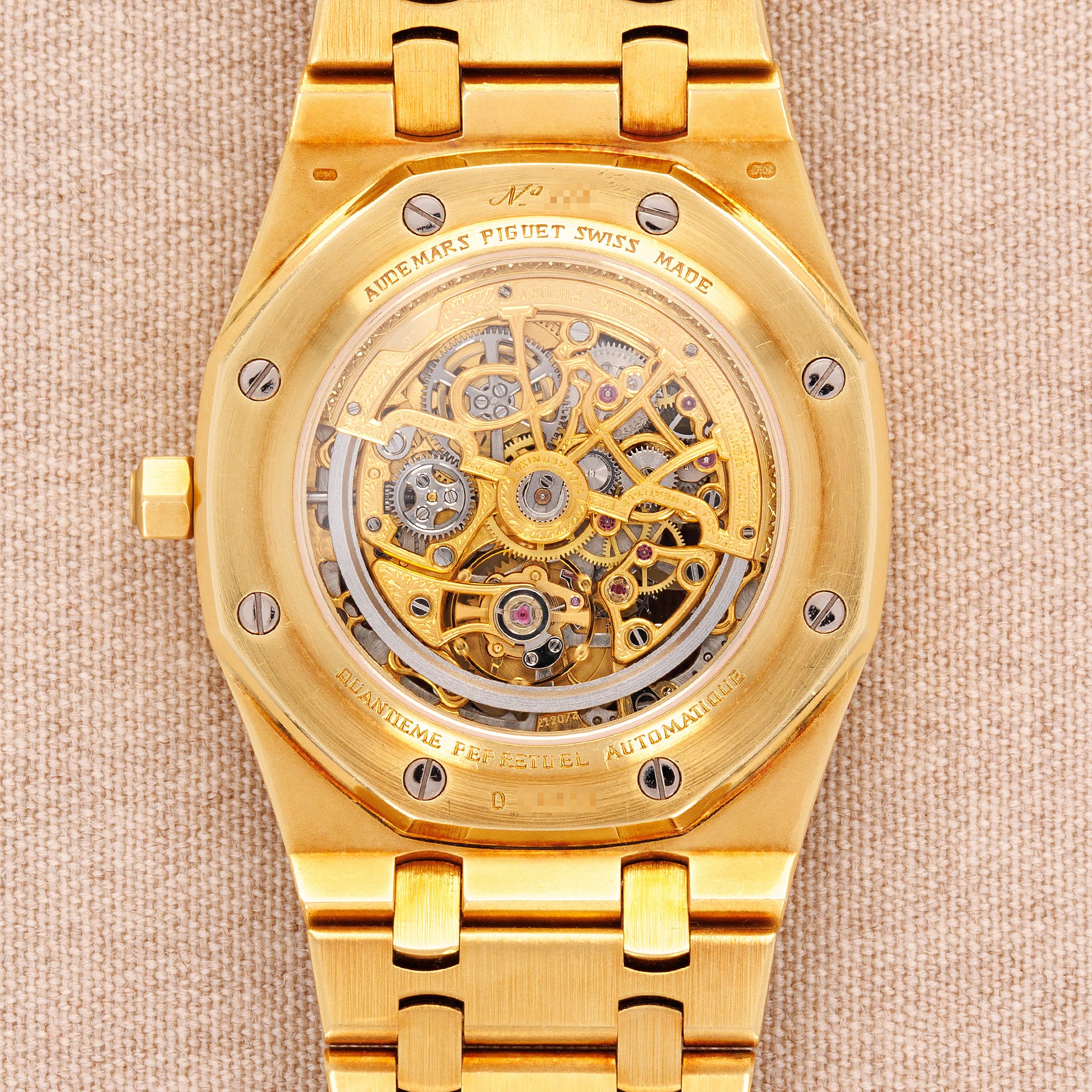 Audemars Piguet Yellow Gold Royal Oak Skeleton Perpetual Ref. 25636BA