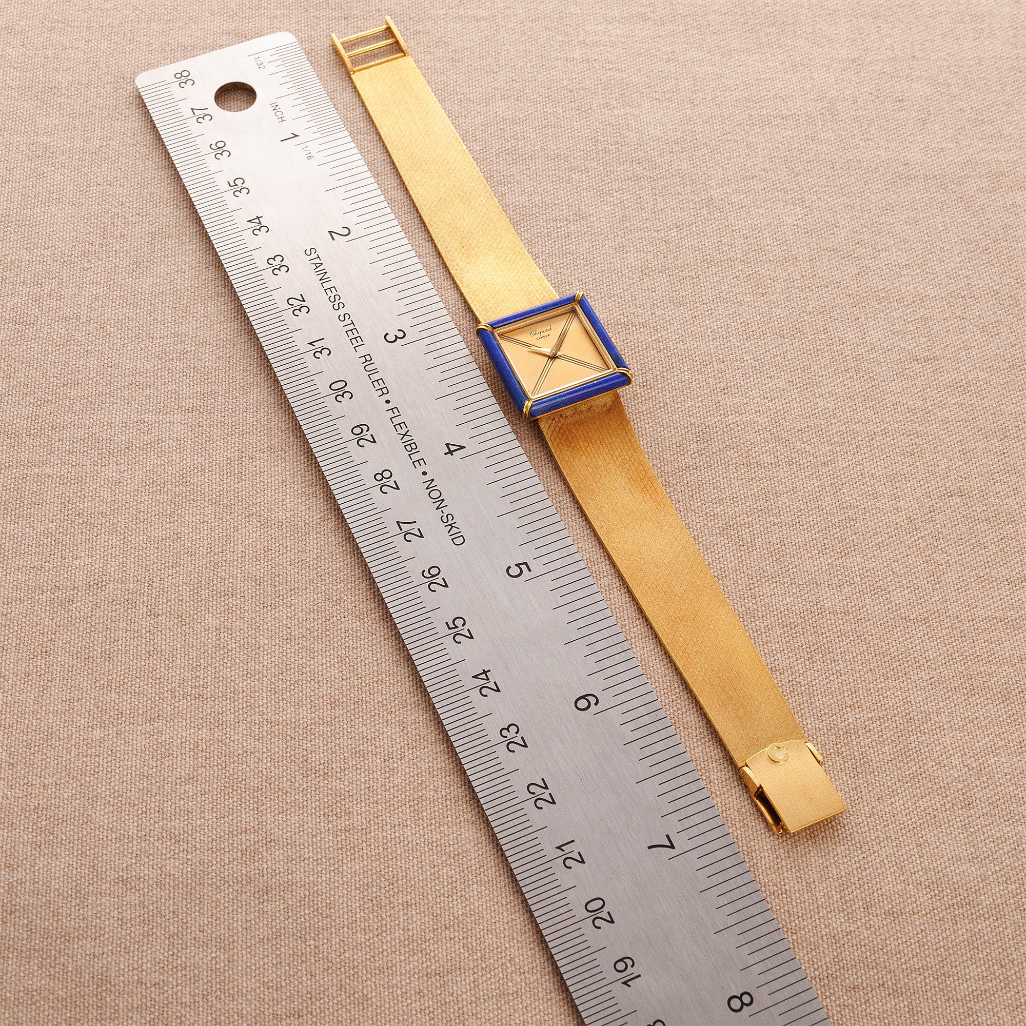 Chopard Yellow Gold Lapis Square Watch Ref. 46945