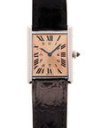 Cartier Platinum Tank Watch Ref. 1601 with Rare Salmon Dial, Edition of 70