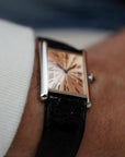 Cartier Platinum Tank Watch Ref. 1601 with Rare Salmon Dial, Edition of 70