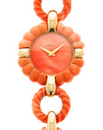 Piaget Yellow Gold Coral Watch by Andre Vassort Ref. 9921V89