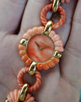 Piaget Yellow Gold Coral Watch by Andre Vassort Ref. 9921V89