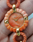 Piaget Yellow Gold Coral Watch by Andre Vassort Ref. 9921V89