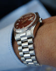 Rolex White Gold Day-Date Oxblood Stella Watch Ref. 18039