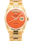 Rolex Yellow Gold Day-Date Ref. 18238 with Rare Coral Dial