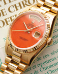 Rolex Yellow Gold Day-Date Ref. 18238 with Rare Coral Dial