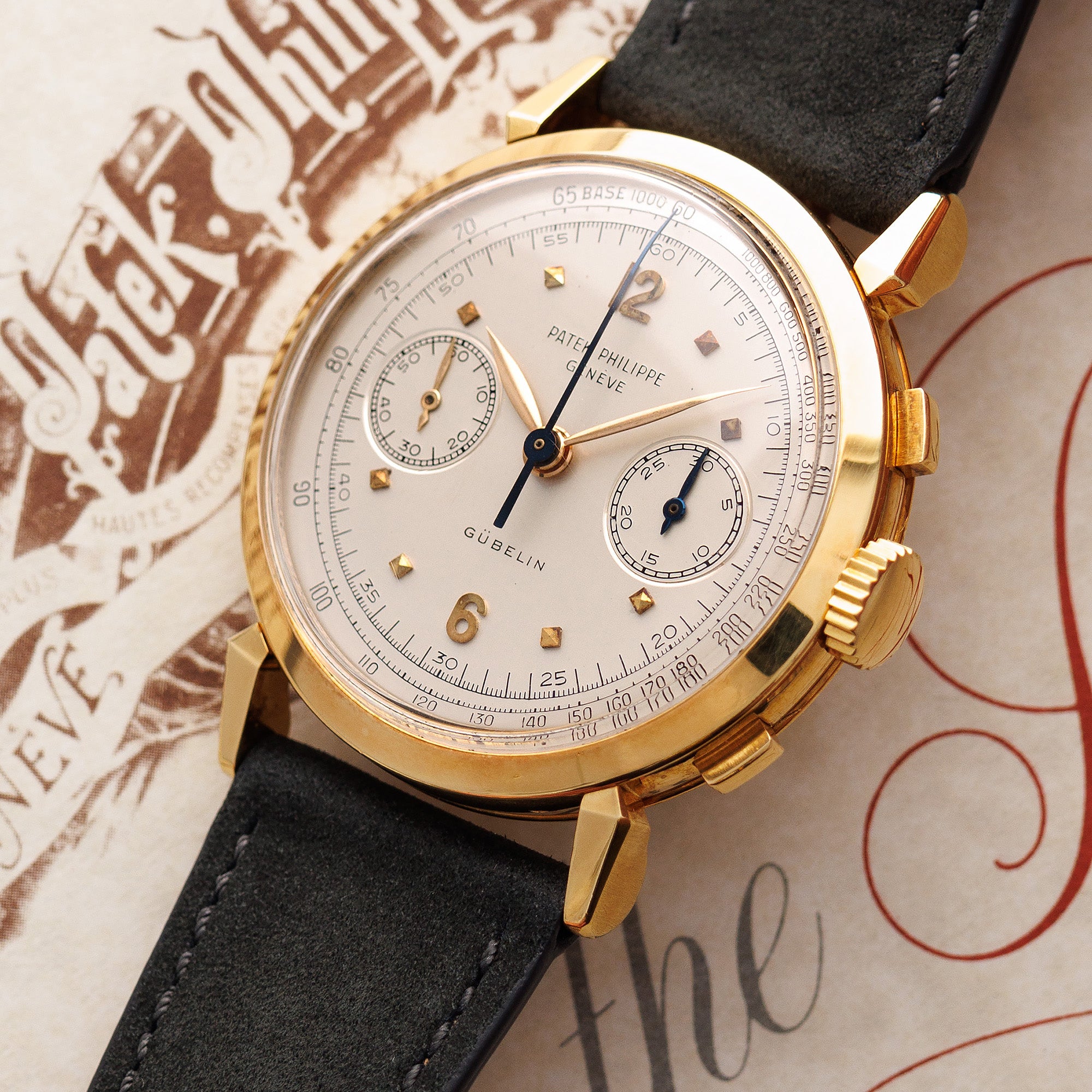 Patek Philippe - Patek Philippe Yellow Gold Chronograph Ref. 1579 Retailed by Gubelin in Extraordinary Condition - The Keystone Watches