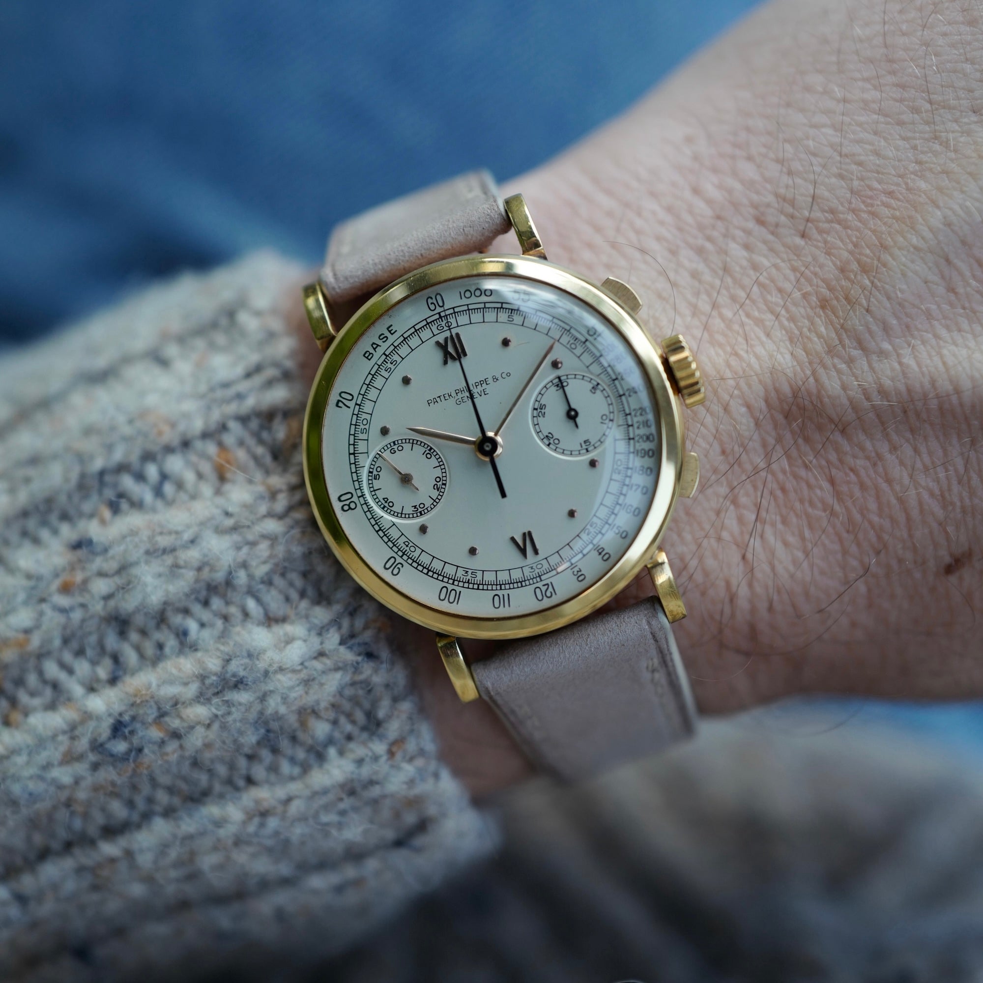 Patek Philippe Yellow Gold Chronograph Watch Ref. 591, Incredible Original Condition (New Arrival)