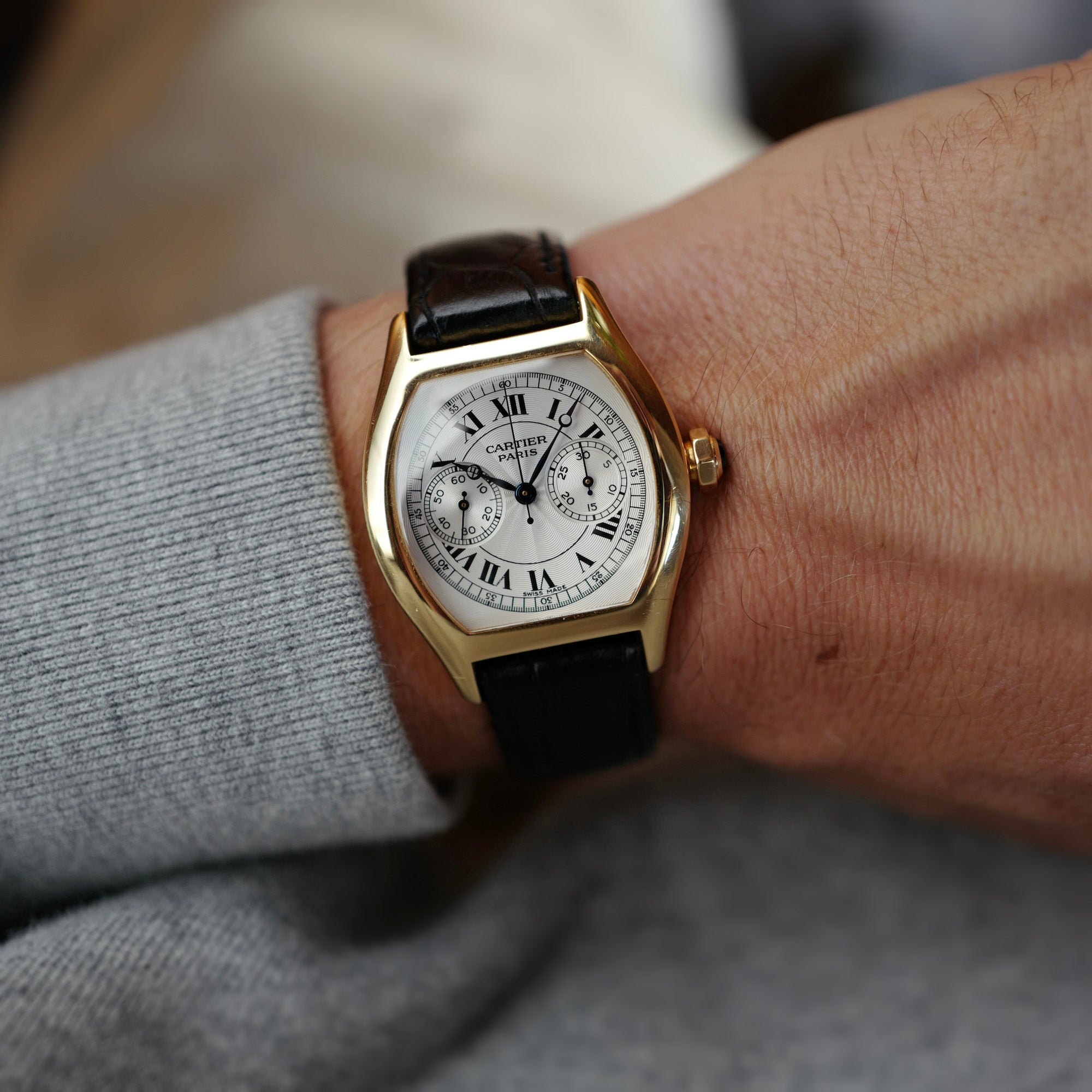 Cartier Yellow Gold Monopoussoir CPCP Watch Ref. 2356