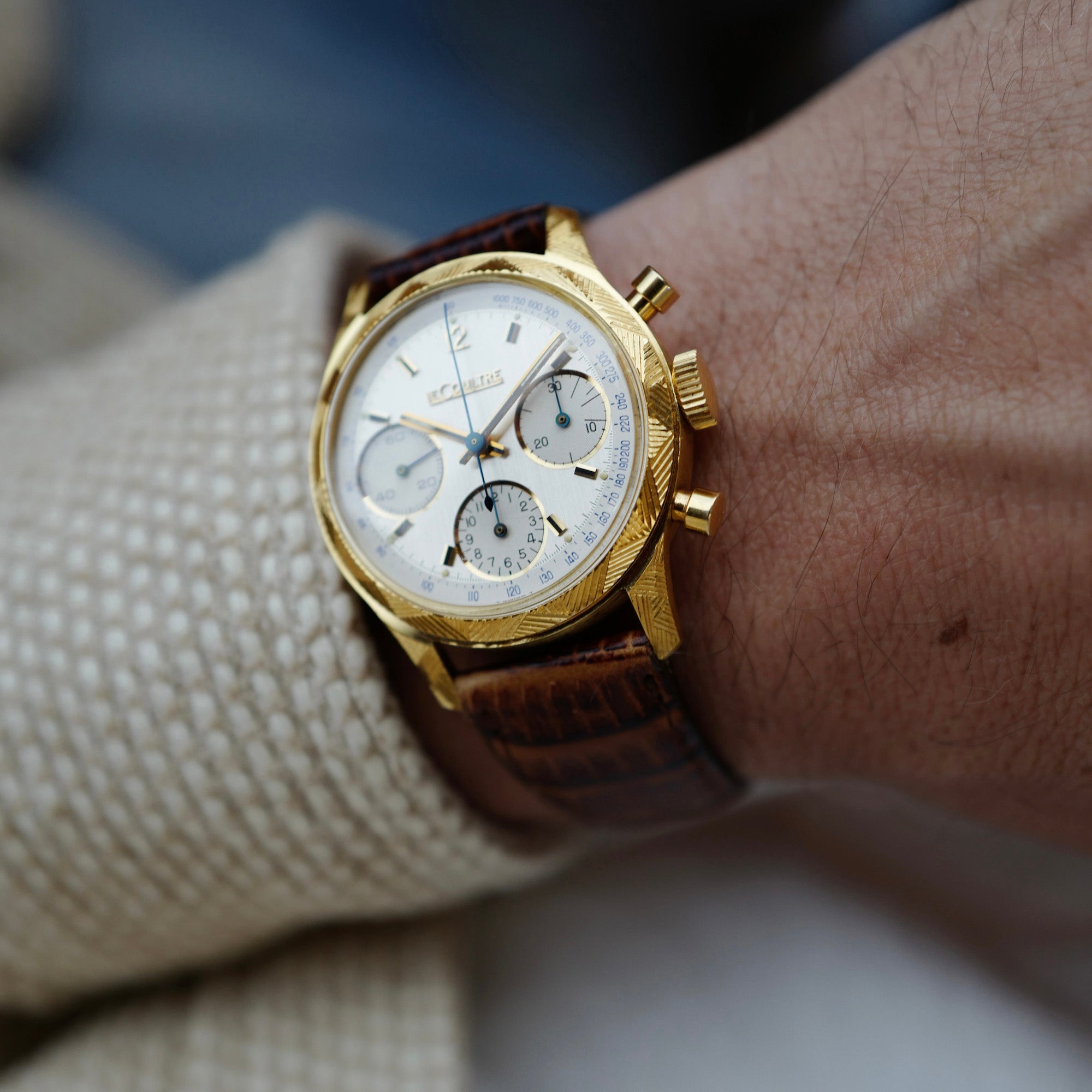 Jaeger LeCoultre Yellow Gold Chronograph Valjoux 72