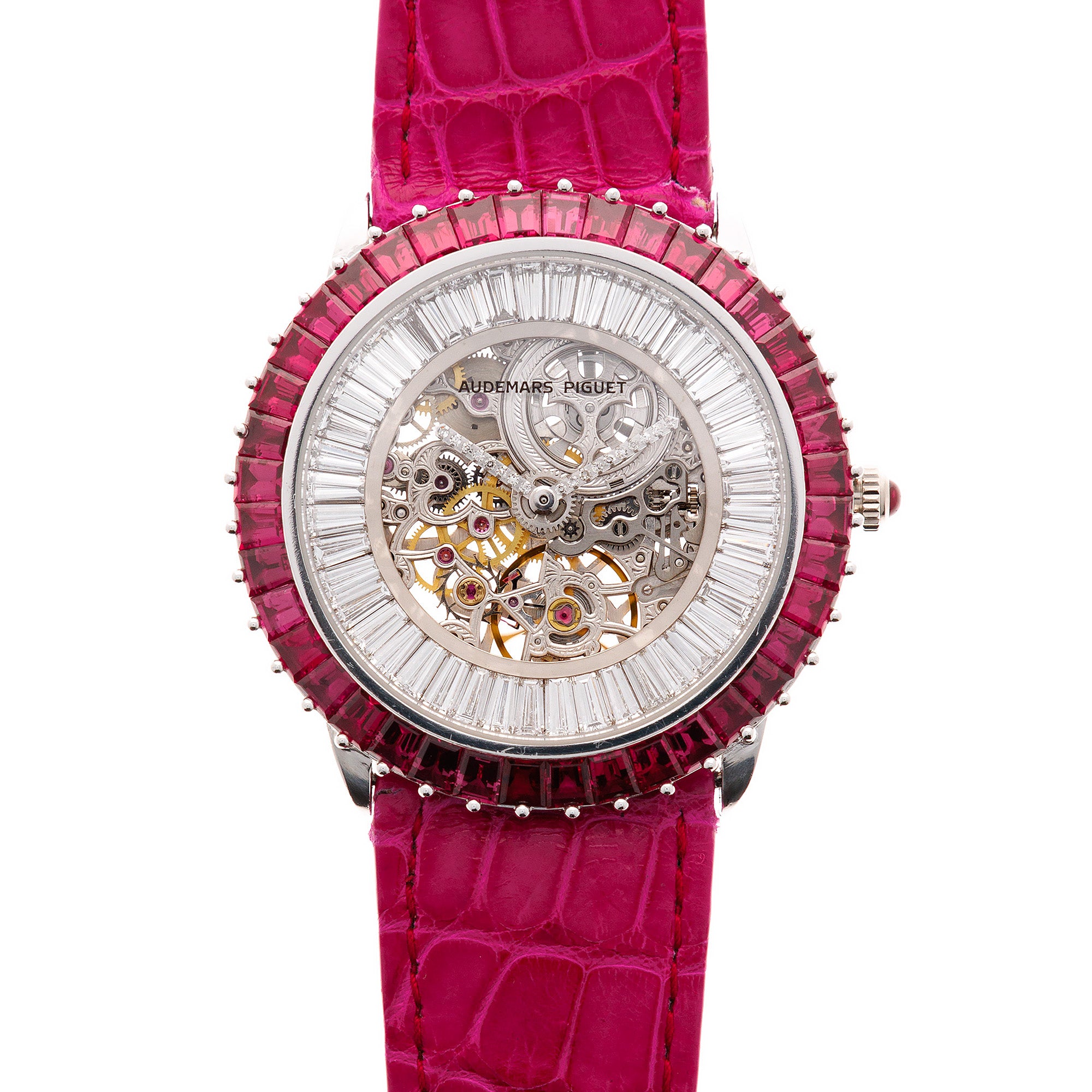 Audemars Piguet - Audemars Piguet White Gold Ruby & Diamond Skeleton Watch - The Keystone Watches