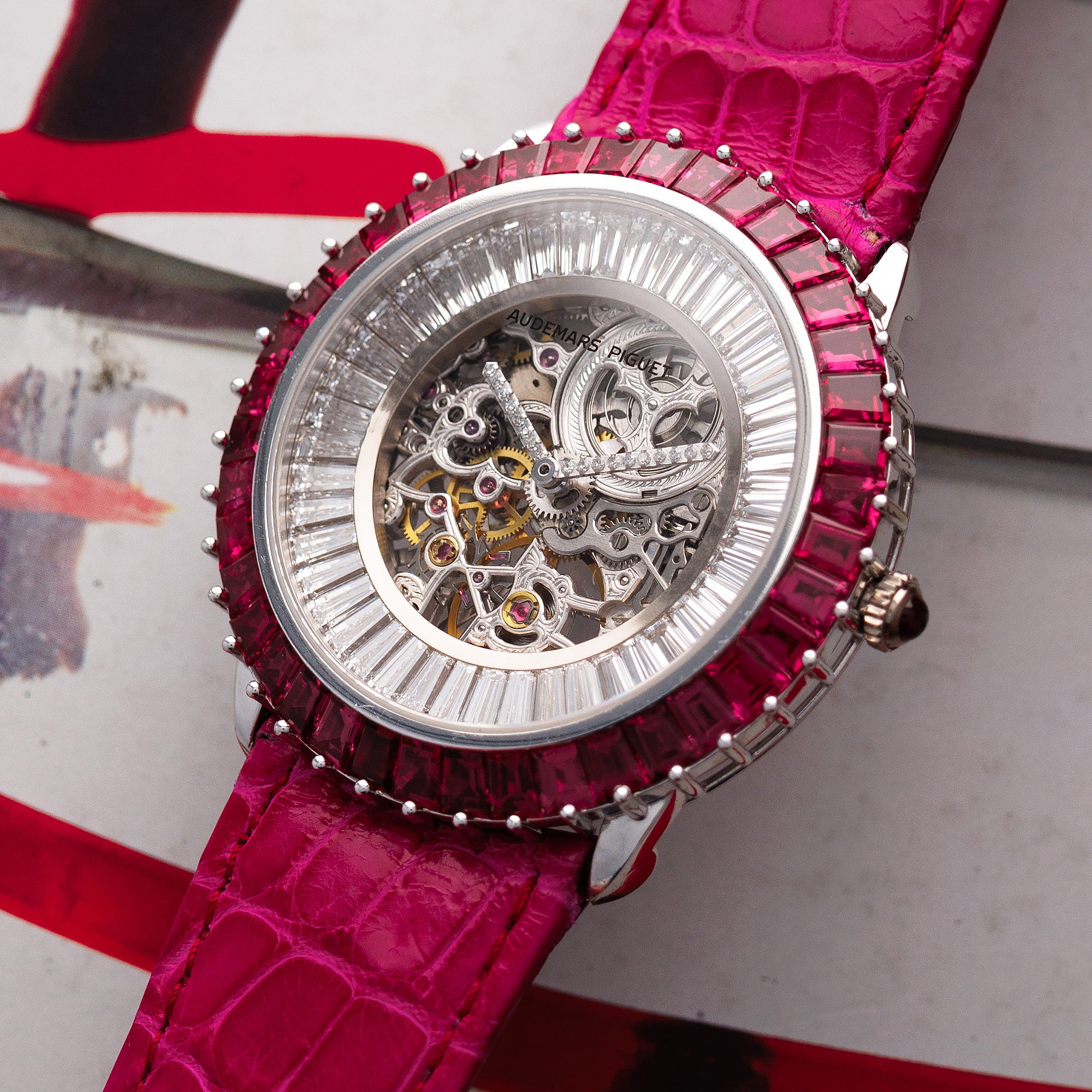 Audemars Piguet - Audemars Piguet White Gold Ruby & Diamond Skeleton Watch - The Keystone Watches