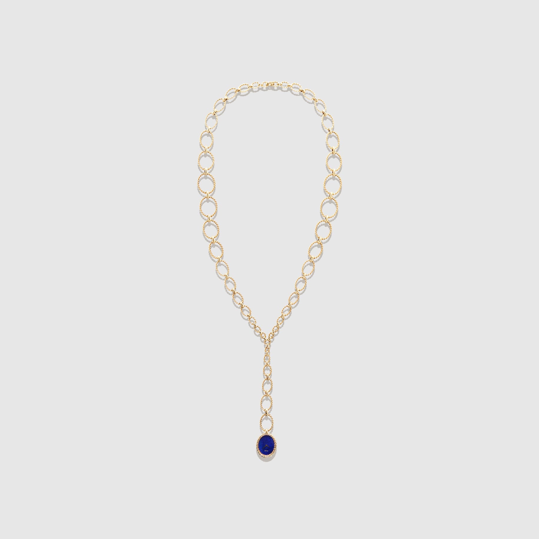Piaget Yellow Gold Lapis Pendant Necklace Watch, 1960s