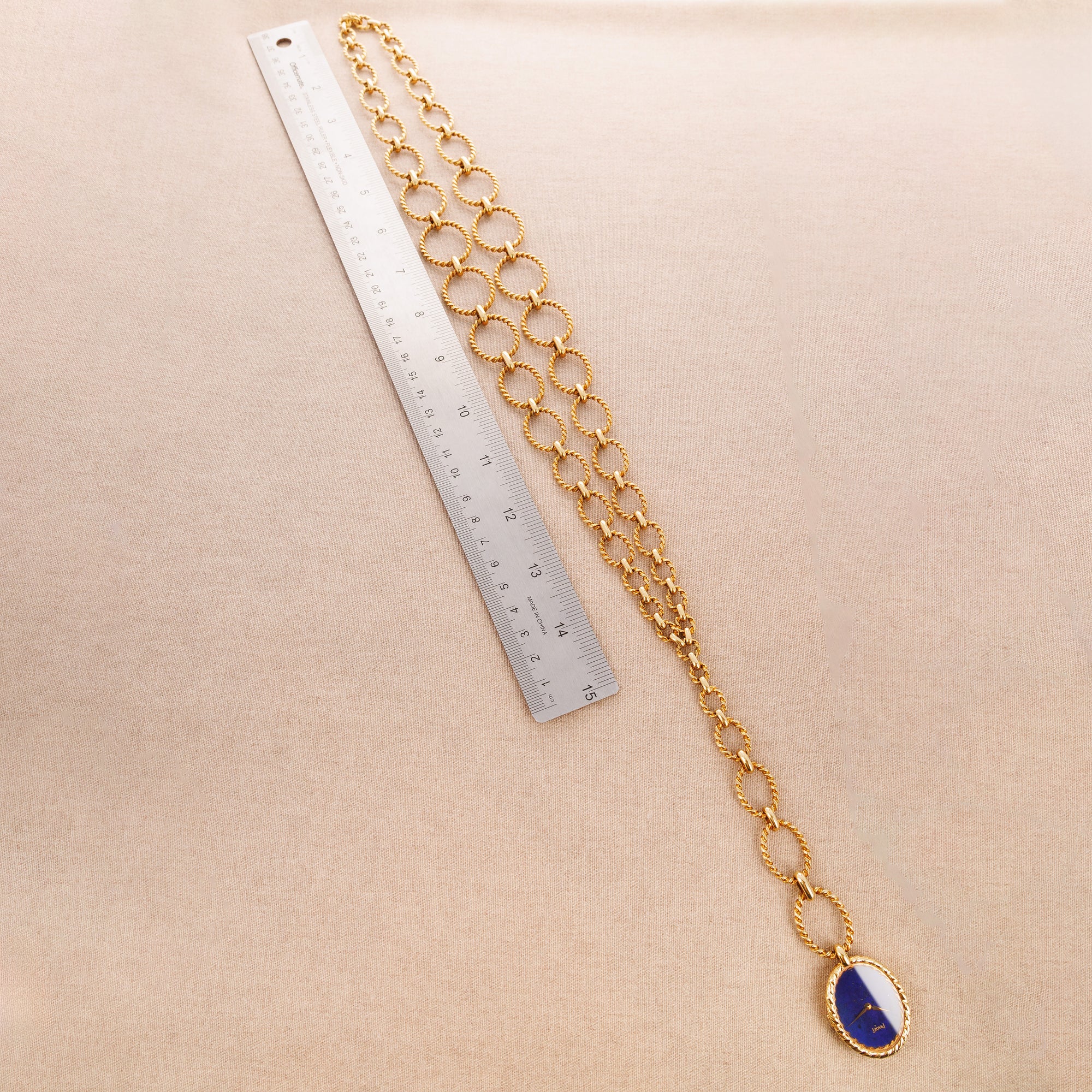 Piaget Yellow Gold Lapis Pendent Necklace Watch