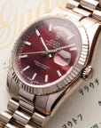 Rolex White Gold Day Date Ref. 118239 with Cherry Dial