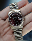 Rolex White Gold Day Date Ref. 118239 with Cherry Dial