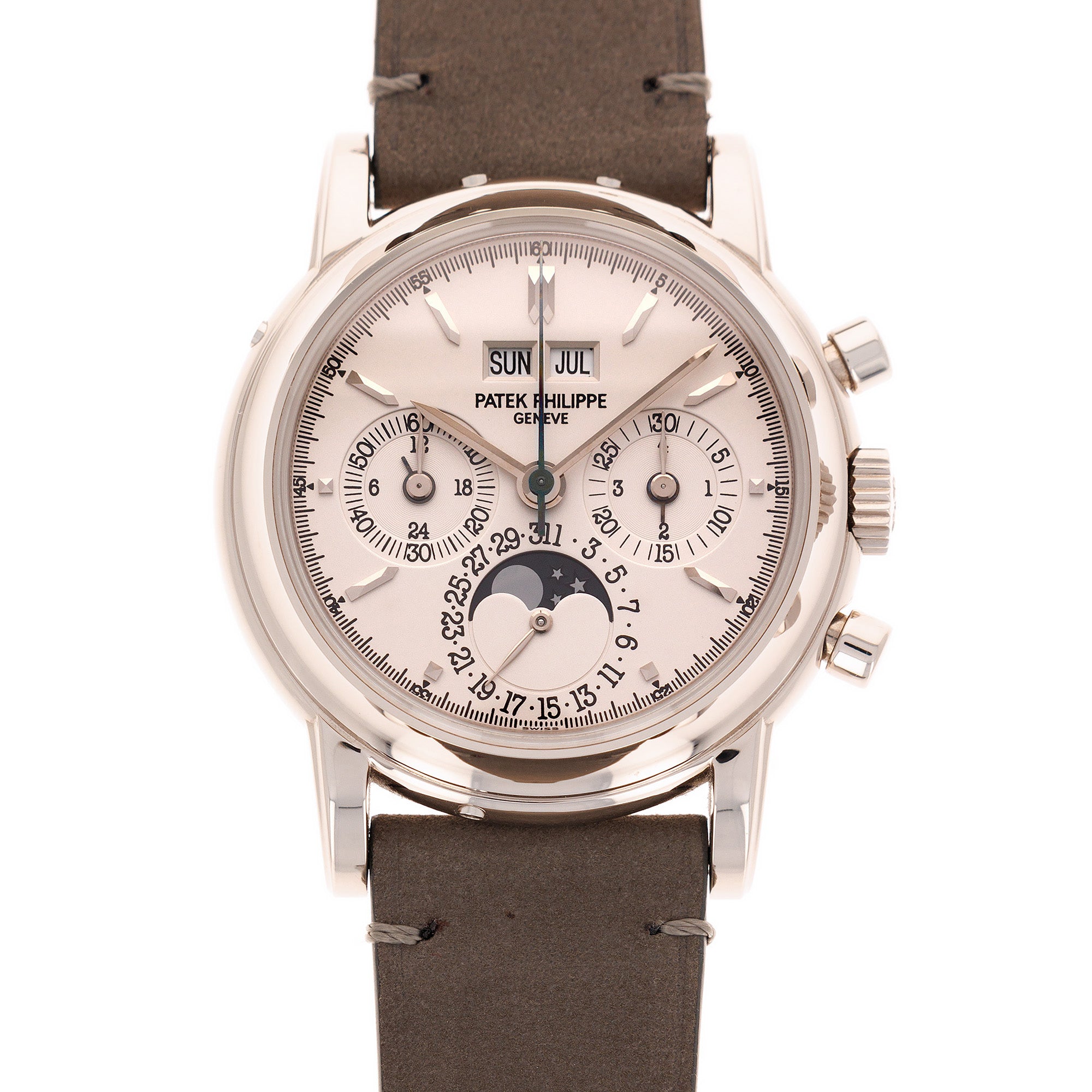 Patek Philippe White Gold Perpetual Calendar Chronograph Ref. 3970