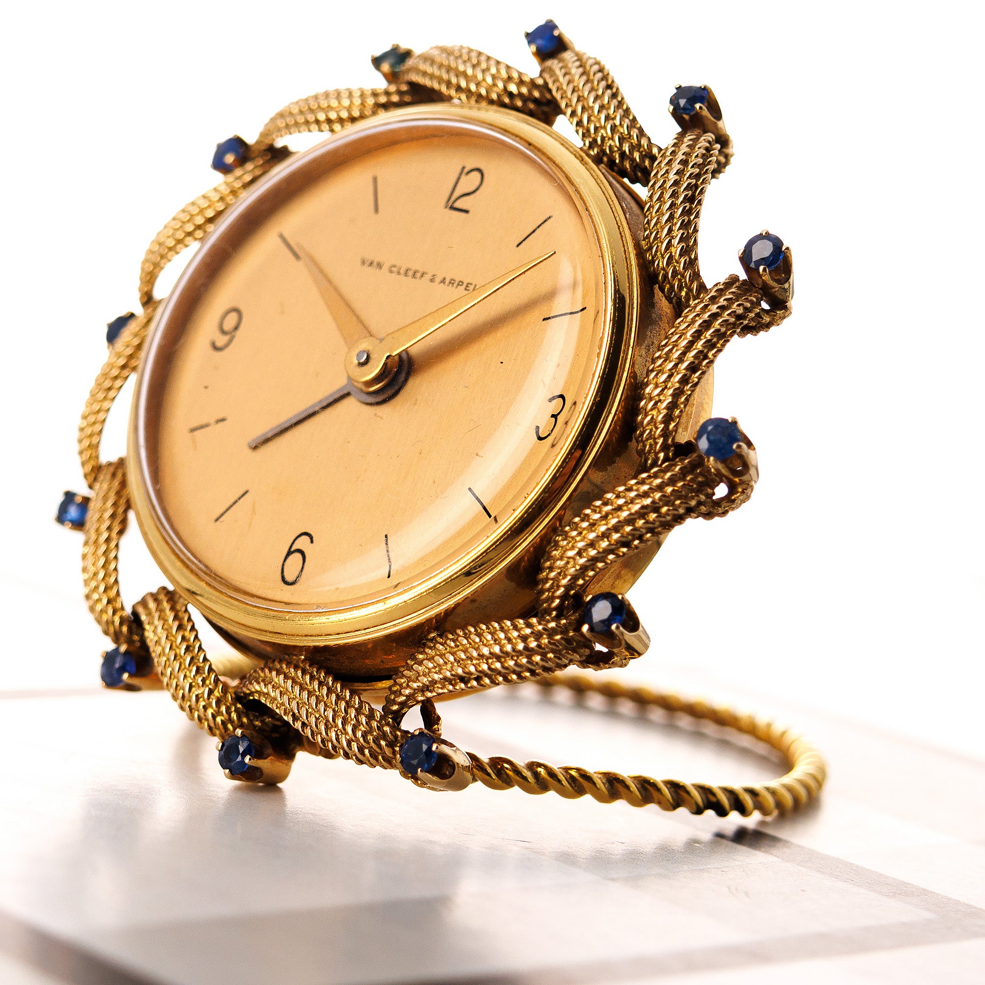 Van Cleef  &amp; Arpels Alarm Clock with Rope Design and Sapphires (Objet)