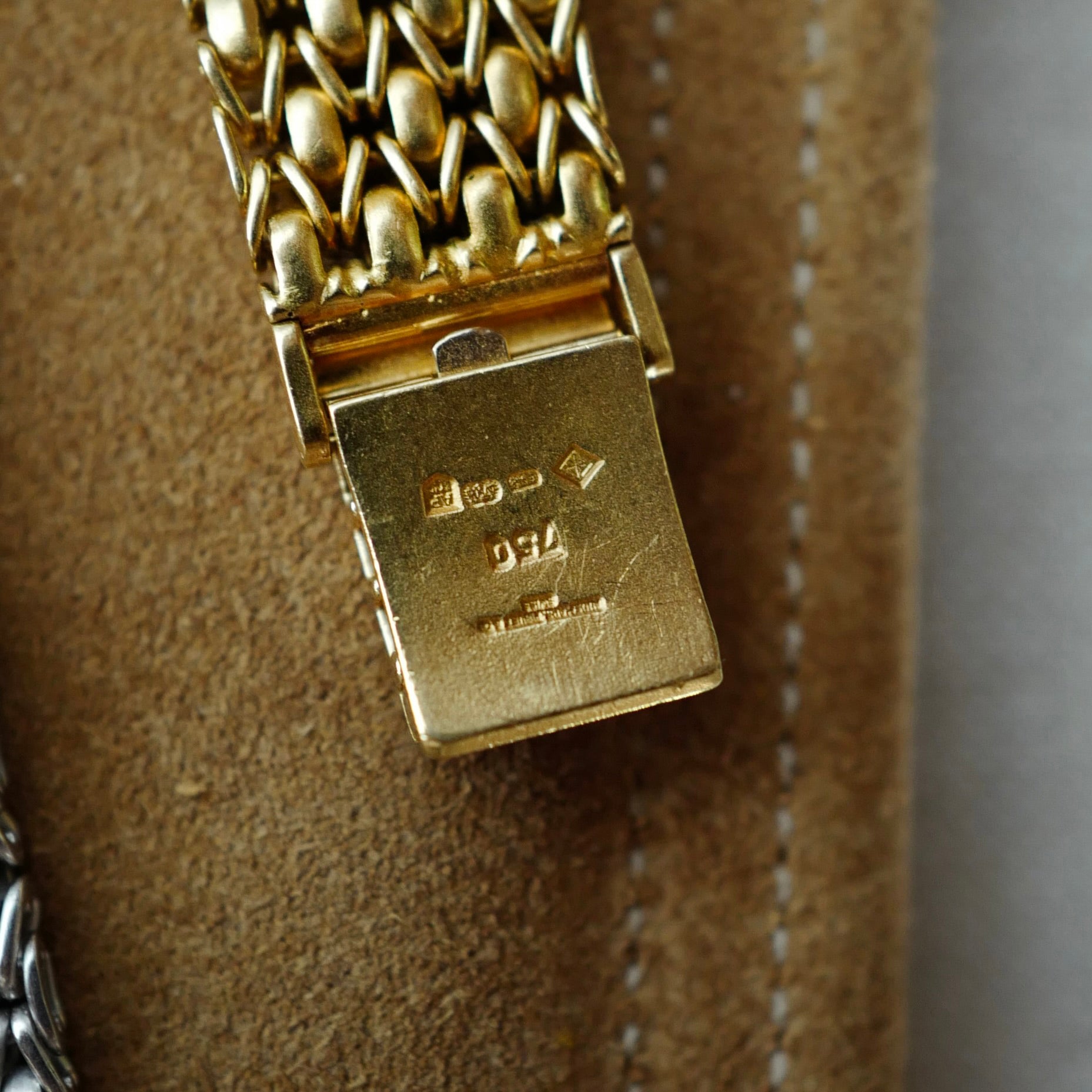 Audemars Piguet Yellow Gold Bracelet Watch with Pave Diamond &amp; Ruby Dial