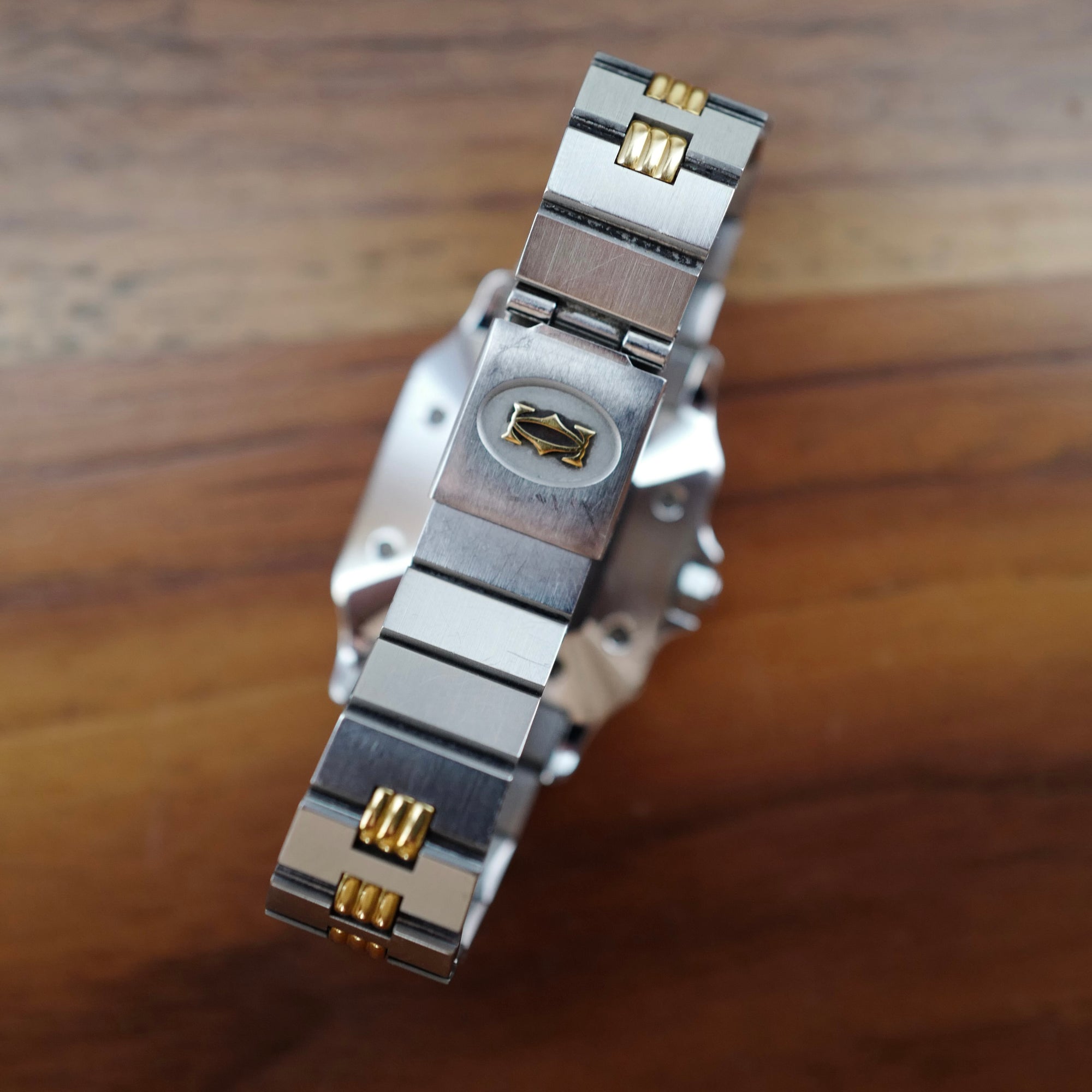 Cartier Two Tone Santos Ref. 2961 on Godron Bracelet