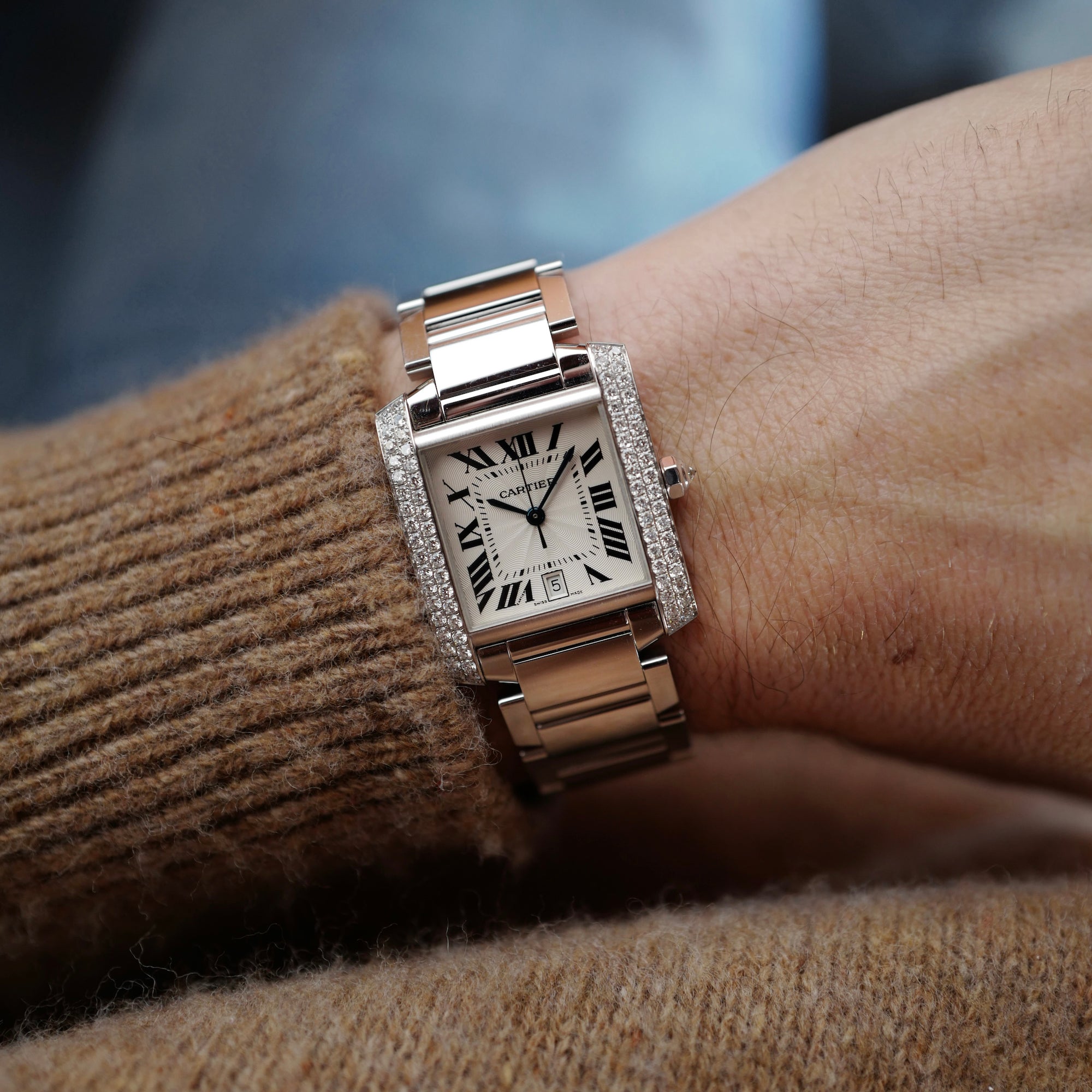 Cartier - Cartier White Gold Large Model Tank Francaise Ref. WE100351 - The Keystone Watches