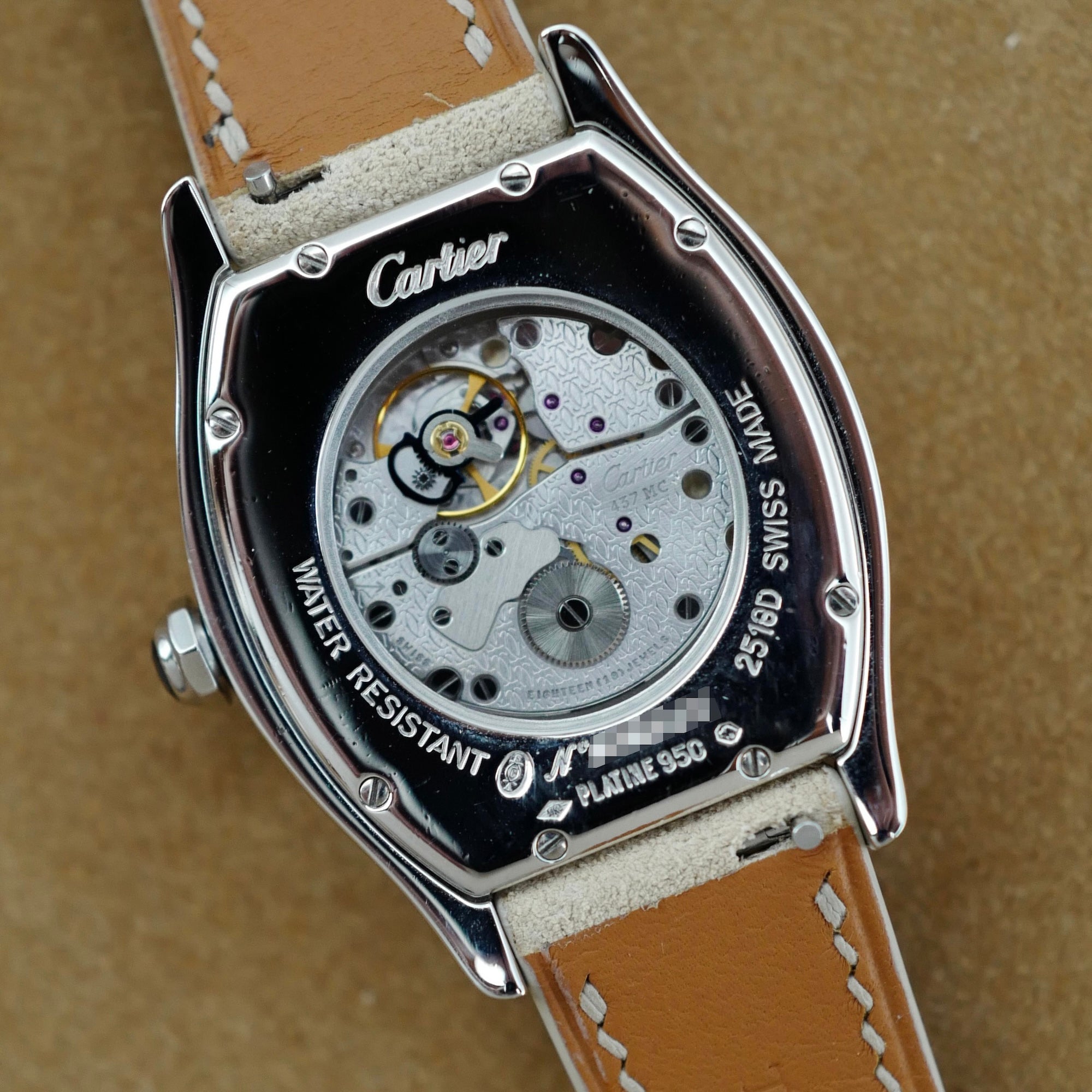 Cartier Platinum Tortue Watch Ref. 2518D (New Arrival)