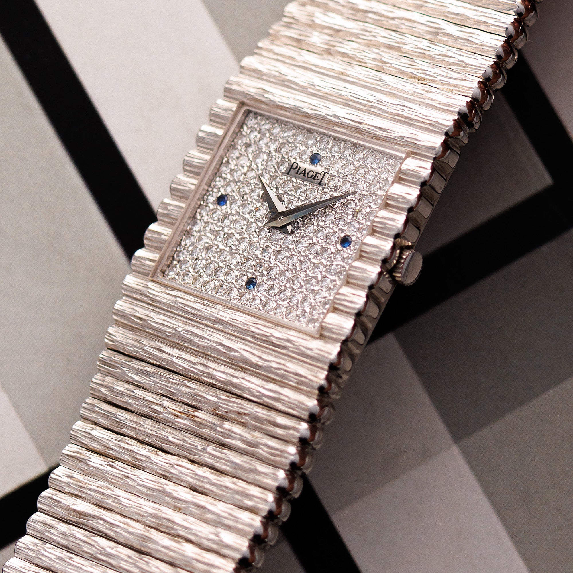 Piaget - Piaget White Gold Emperador Ref. 9131 with Diamonds and Sapphires - The Keystone Watches