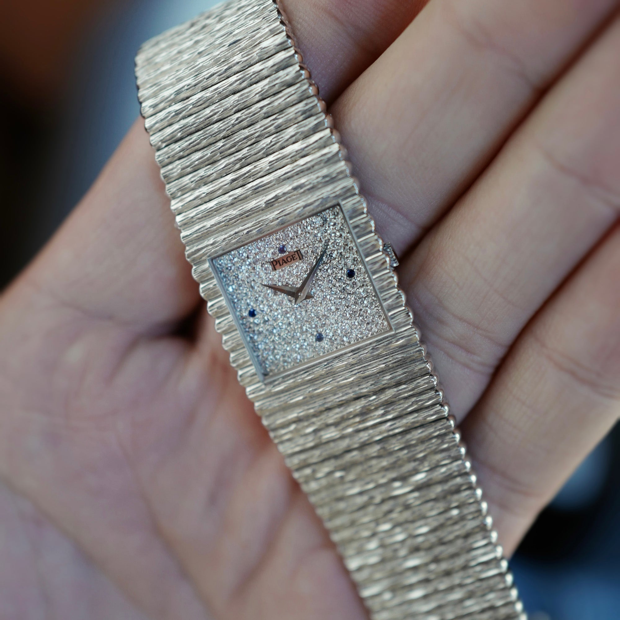 Piaget - Piaget White Gold Emperador Ref. 9131 with Diamonds and Sapphires - The Keystone Watches