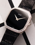 Piaget White Gold Vintage Onyx and Diamond Watch Ref. 9781