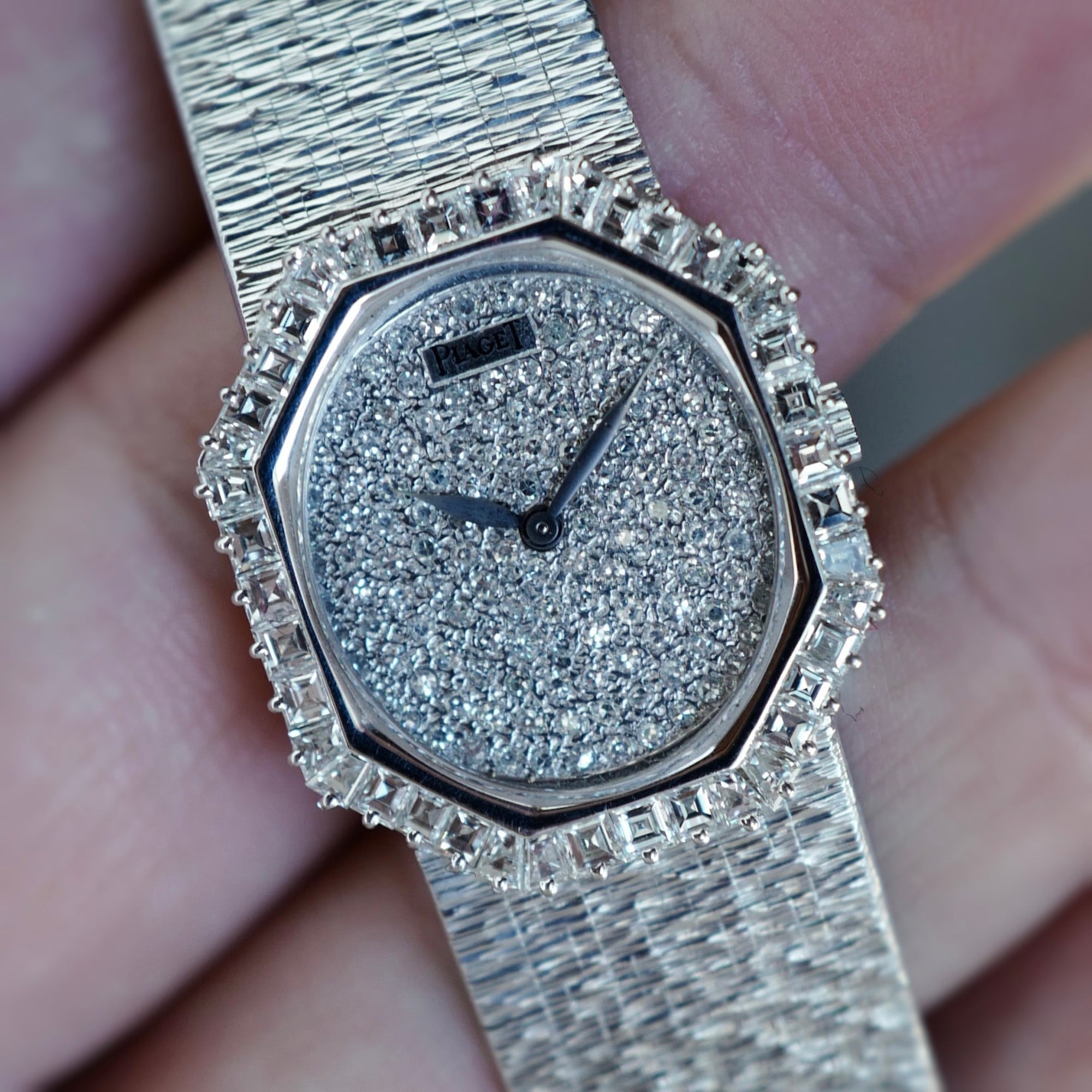 Piaget - Piaget White Pave and Baguette Bezel Watch Ref. 93414A6 - The Keystone Watches