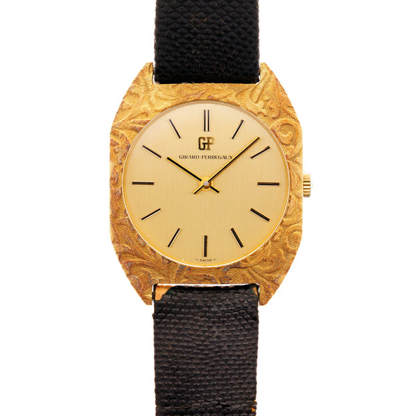 Montre Vintage Girard Perregaux Quartz Années 70 - Boîtier Et Bracelet Plaqué Or, Indicateur Date