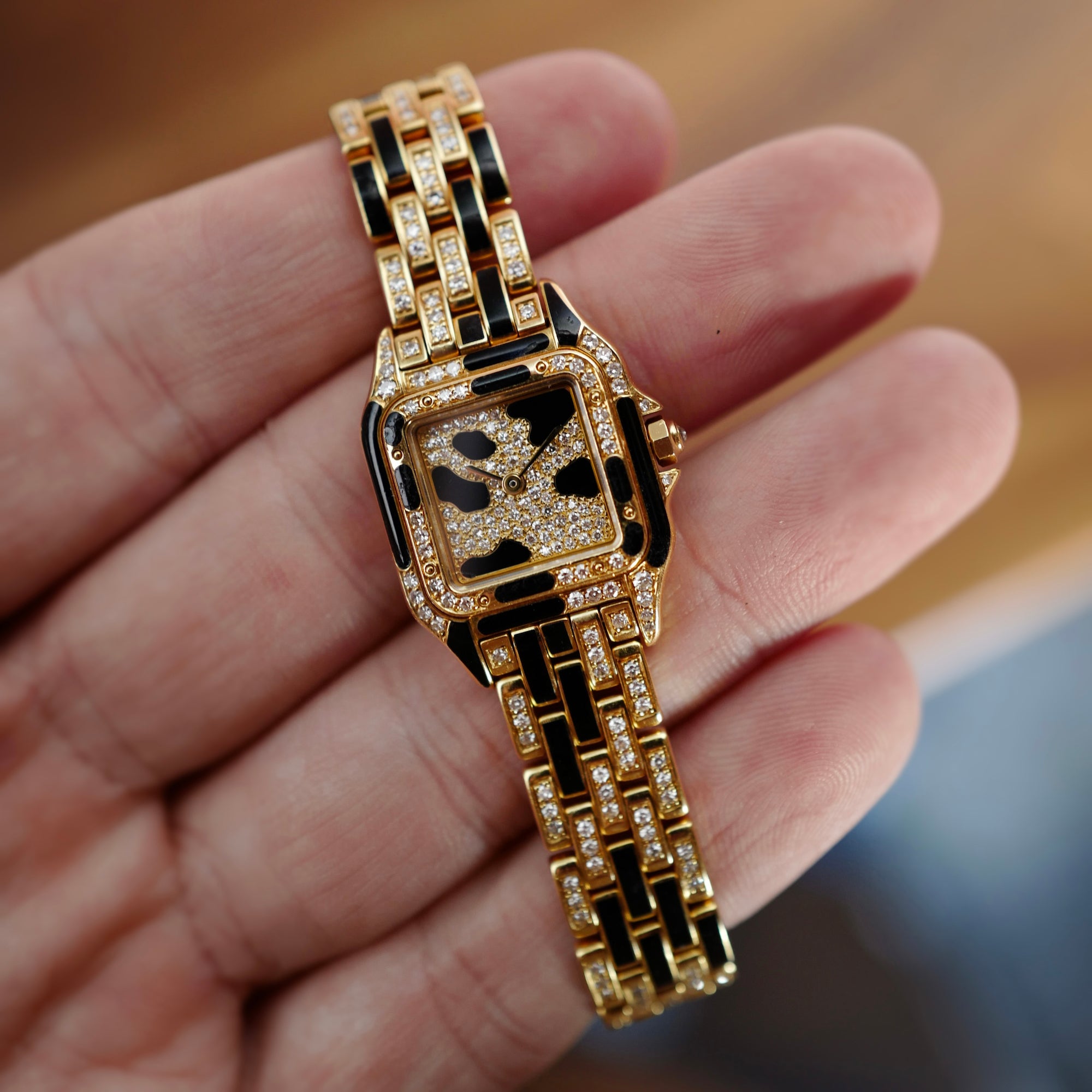 Cartier - Cartier Yellow Gold and Black Enamel and Diamond Panthere Ref. WF3071B9 - The Keystone Watches