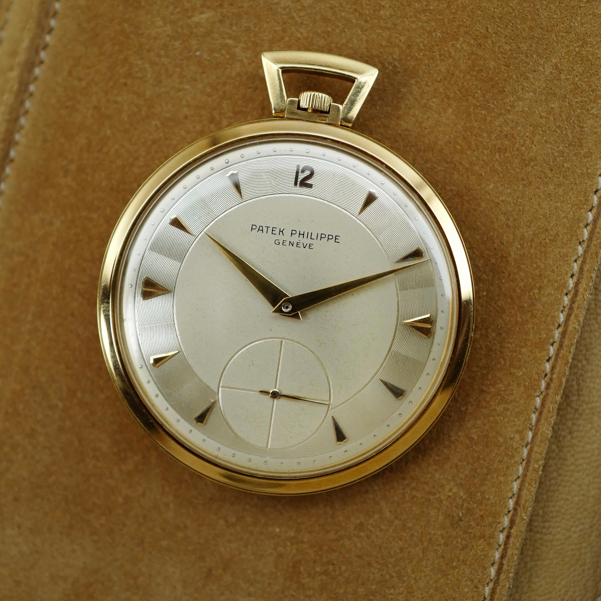 Patek Philippe - Patek Philippe Yellow Gold Pocket Watch with Guilloche Dial - The Keystone Watches