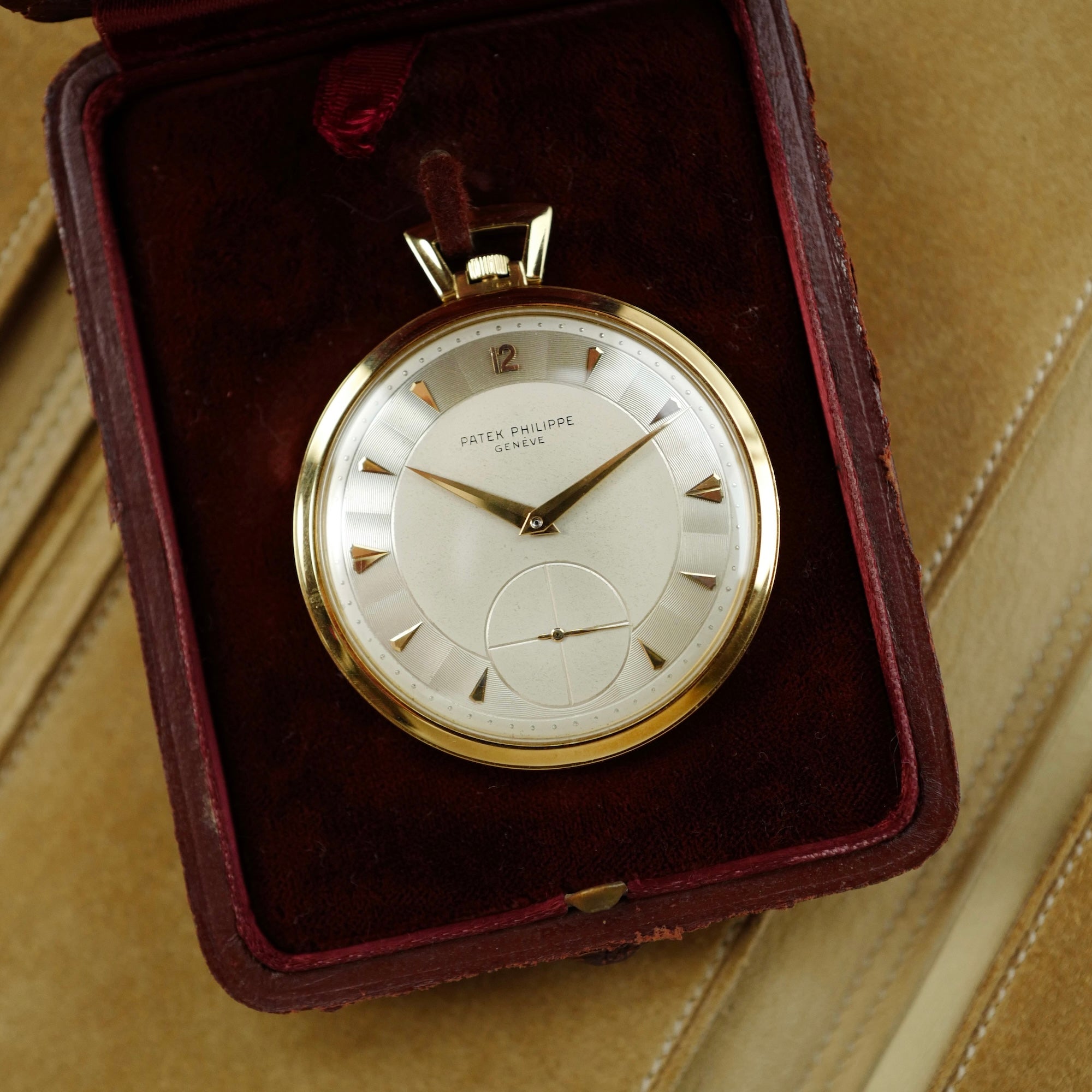 Patek Philippe - Patek Philippe Yellow Gold Pocket Watch with Guilloche Dial (New Arrival) - The Keystone Watches