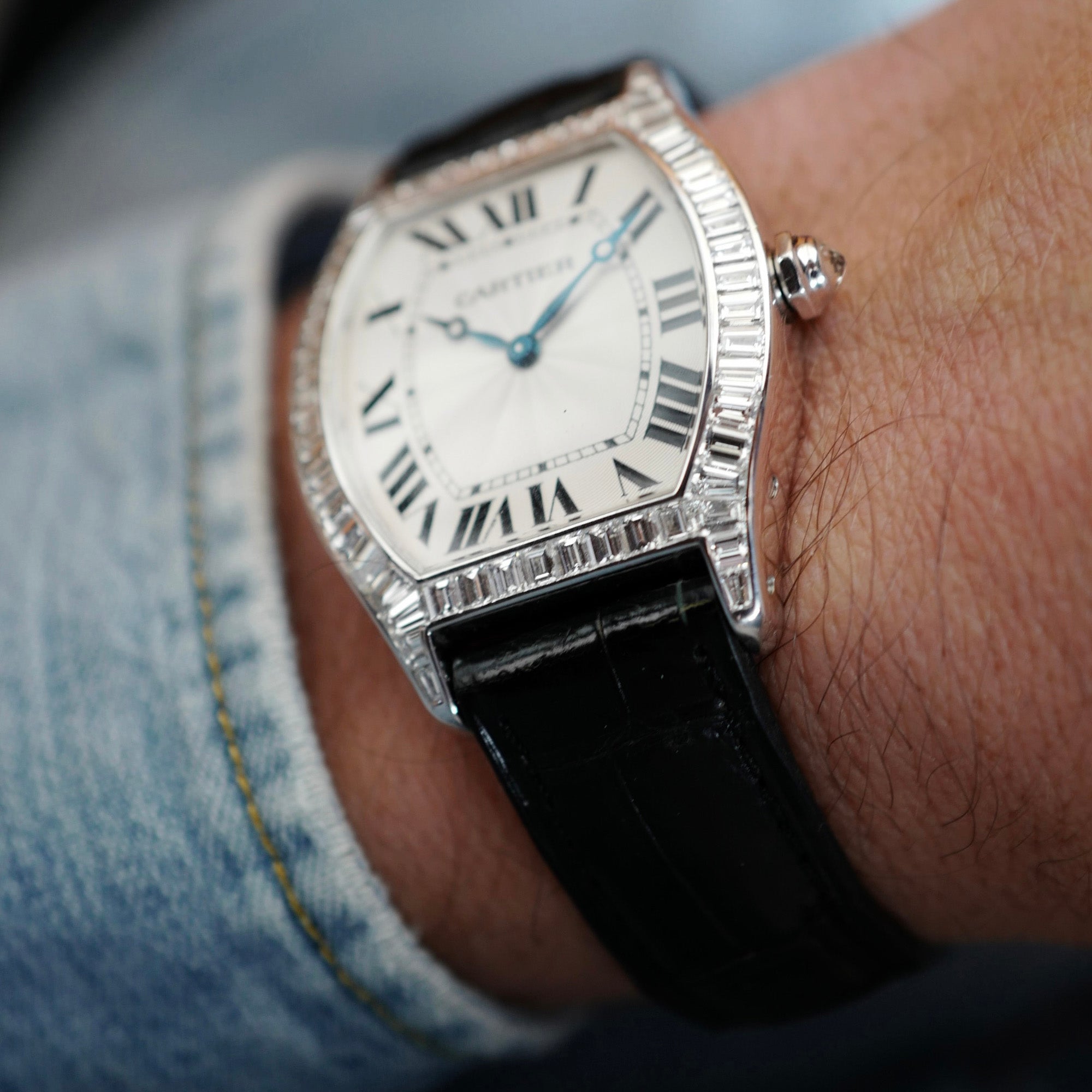 Cartier White Gold Tortue with Original Baguettes Ref. WGTO0003