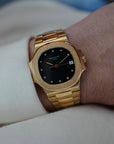 Patek Philippe Yellow Gold Nautilus Ref. 3800 with Blue Diamond Dial